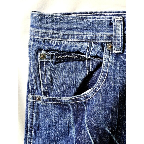 Focus Denim Jeans Mens 32x32 Vintage Y2K Great Distressed Lines EUC *READ* - Picture 8 of 13